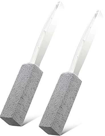 Kadden 2 Pack Toilet Cleaner Hard Water Build up Remover with Ergonomic Handle, Pumice Stone Cleanning Tool Stain Hard Water Ring Cleaner for Toilet, Pool, Bathroom, Sink