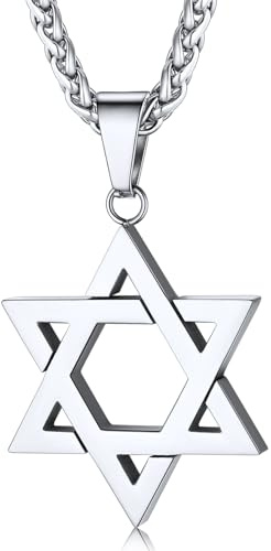 ChainsHouse Star of David Necklace for Men Women Stainless Steel Hexagram Pendant Israel Jewish Religious Symbol Jewelry