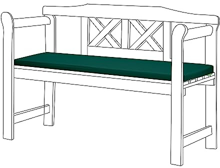 Gardenista Cuscino per Sedile da Giardino | Cuscino per Panca 2 Posti per Interni/Esterni | Resistente all'acqua Cuscino per Panchina | Cuscini Panca con Imbottitura in Fibra117x39cm (Verde)