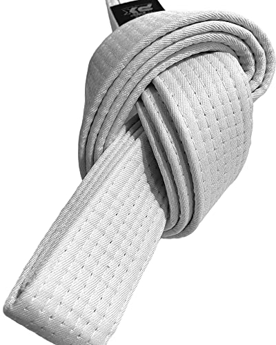 TEKKA BUDO Kampfsport Gürtel - Weiß 260 cm Länge, 4 cm Breite - Karate, Judo, Taekwondo, Jujutsu, Kickboxen, Ninjutsu, Weißgurt