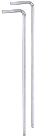 QUARKZMAN 2 Piezas de Llave Hexagonal en Forma de L con Bola de 3 mm, Llave Hexagonal Métrica de Brazo Extra Largo de Acero Cromado Vanadio, Tono Plateado