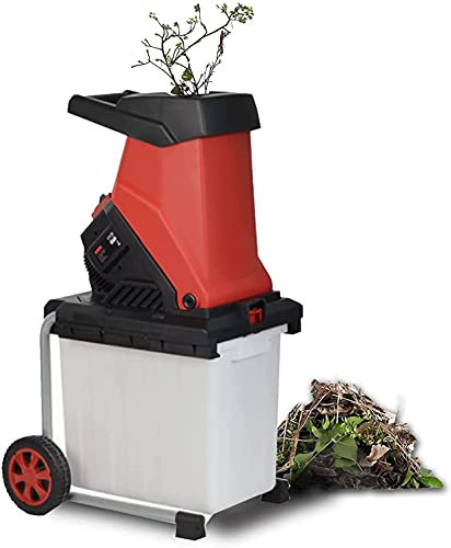 XCSCUK Déchiqueteuse de Jardin, déchiqueteuse à Bois électrique 2500 W avec boîte de Collecte de 50 L, adaptée à la Cour et à la Ferme (50m Power Cord)