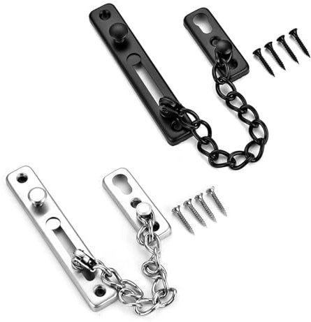 2 Ensembles De Chaînes De Verrouillage De Porte, Chaînes De Verrouillage De Porte En Acier Inoxydable, Chaînes De Verrouillage De Porte De Sécurité, Outils Ménagers, Adaptés Aux Portes, Etc.