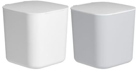 Healifty Set 2 Mini Pattumiera Da Tavolo 4.92X4.72X4.53In Cestino Spazzatura Piccolo Con Copertura Per Ufficio Casa Desktop Organizzazione Bidoni Interni Multiuso