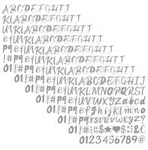 648 unidades de 8 hojas de letras de purpurina, autoadhesivas, letras con purpurina, letras adhesivas, letras plateadas, para álbumes de recortes, 1 pulgada