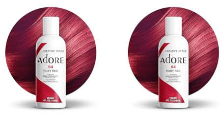 Adore Shining Semi Permanent Hair Colour, 64 Ruby Red (Pack of 2)
