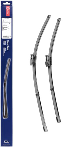 Kit de Escobillas Limpiaparabrisas Planas DENSO (DF-087), 2 Unidades 600/500mm – Vehículos con volante a izquierda – Silenciosas y Duraderas con Diseño Aerodinámico – Escobillas Limpiaparabrisas OEM