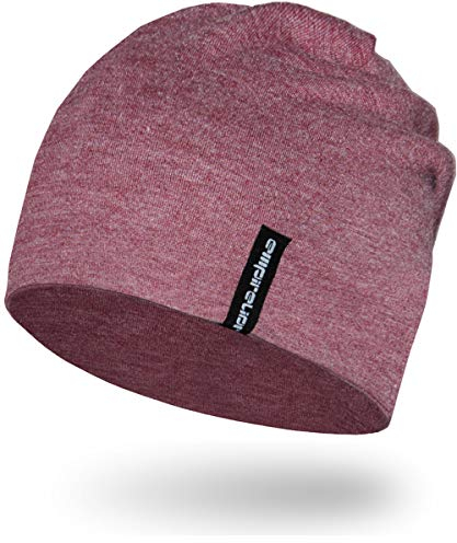 EMPIRELION 9 Multifunktionale Leichte Mütze Running Beanie-Mützen Skull Cap Radsport-Kappen Helmfutter Helm Unterziehmütze Schlaf Kappen für Damen Herren (Rubin Wein Melange)