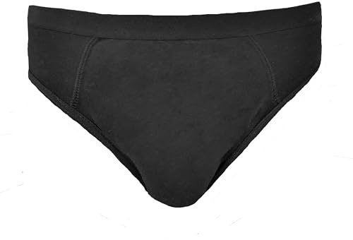 P&S Healthcare's - Slip imbottito da uomo, capacità di assorbimento 280 ml, colore: nero, biancheria intima per incontinenza lavabile e riutilizzabile (S (vita 76-81 cm)