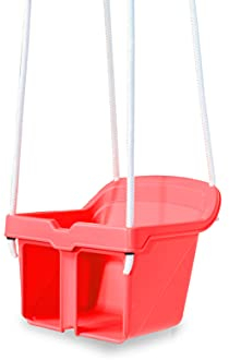 JAMARA Babyschaukel Small Swing – ab 10 Monate, robuster Kunststoff, belastbar bis 25 kg, inkl. Sicherheitsbügel, kippsicher, Indoor- Outdoor geeignet, Rot