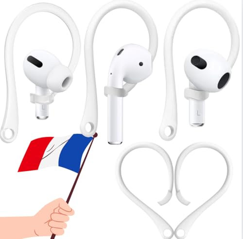 Ganchos de Silicona Compatibles con AirPods – Soportes Antideslizantes para Auriculares Apple – Accesorio Cómodo para Deporte, Running y Gimnasio – Compatible con AirPods 1,2, 3, Pro y Pro 2