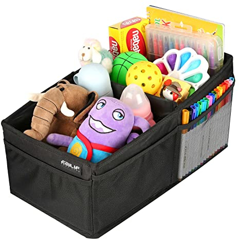 Ezilif Auto Organizer, Oxford 600D PVC-Wabenplatte Waschbar Autositz Organizer, Rücksitz Organizer mit 10 Netztaschen für Spielzeug Bücher Snacks, Organizer Auto Rücksitz Kinder Erwachsene (Schwarz)