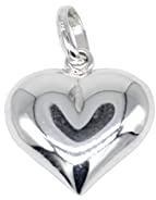 Kualitas Genuine 925 Sterling Silver Puffed Heart Pendant.