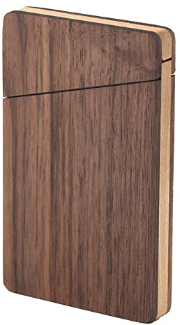 Sirxlevcy Tragbares Visitenkartenetui Aus für Herren und Damen, Visitenkartenhalter für GeschäFtsgeschenke, Tragbar, Walnussholz