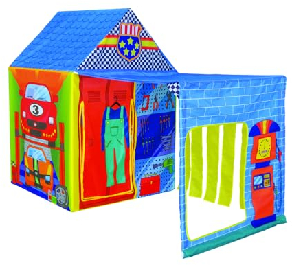 Sport1 Garage delle auto Happysun casetta da giardino per bambini. Casetta per bambini da giardino/interno. Casa per bambini con struttura in plastica tubolare. Facile montaggio. Dim. 150x75x110cm.