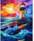 DAERLE Lighthouse Stained Glass Paint by Numbers Kits for Adults Without Frame, Painting by Number Kits On Canvas Ocean Scene, DIY Acrylic Pigment Oil Painting for Home Wall Decor 30x40cm