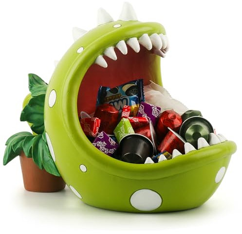 ehuoyan Piranha Plant Large Candy Bowl For Candy Dish Key Bowl Decorative Bowl Home Decorations Indoor Big Mouth Plant (Green, Midium)