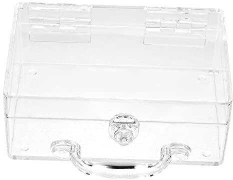 VOSAREA Porta Trucchi Trasparente Con Serratura e Maniglia Organizer Cosmetici Portatile Per Viaggi Contenitore Desktop Multiuso Per Gioielli Ornamenti e Accessori Per Casa e Ufficio