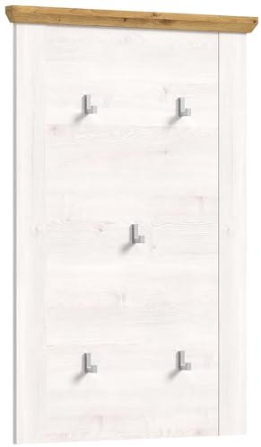 Newroom Garderobenpaneel Sibiu Lärche Wandgarderobe Landhaus Modern - 64x103x103 cm (BxHxT) - Hakenleiste Garderobe - [Titania.Four] Flur Diele Eingang