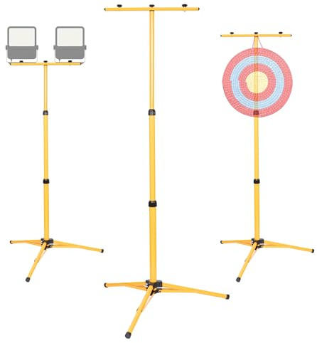 Nbguigdstr Support de cible de tir à l'arc, support de cible d'arc et de flèche pour arrière-cour et champ de tir, trépied réglable pliable en métal à suspendre traditionnel paille et mousse cibles de