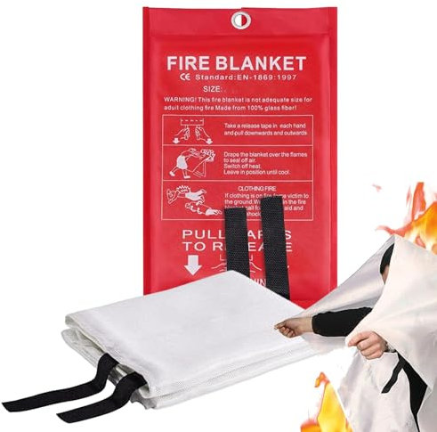 Flower Flap pour extincteur | 1 x 1 m Housse de protection pour cuisine, maison, voiture | Sécurité incendie contre les lumières de graisse et les lumières de cuisson | Prévention du feu