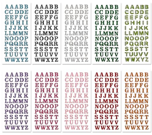 Dermalyx 10 Pezzi Adesivi Alfabeto con Brillanti, Lettere Strass da A A Z, Adesivi Autoadesivi con Cristalli, Lettere Scintillanti ABC per Parole Decorazione