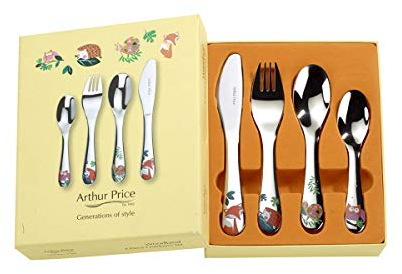 Arthur Price XPCH1018 4 Piece Child's Cutlery Set, Stainless Steel, Silver