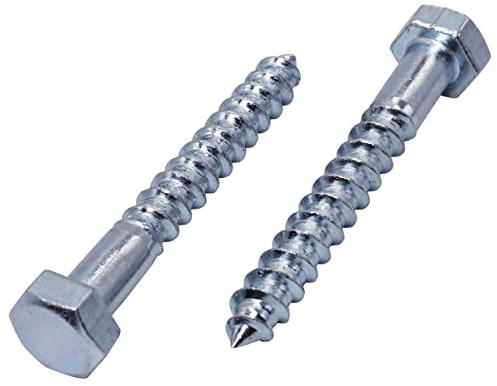 (40 Stück) DIN 571 Stahl verzinkt Sechskant Holzschrauben M8 x 60 mm Sechskantschraube Schlüsselschrauben Sechskantschrauben Schlossschrauben (40, M8 x 60 mm)