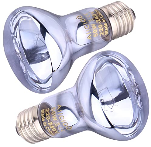 AIICIOO Neodymium Wärme-Spot-Lampe Schildkröte Lampen UVA Heizlampen Erwärmung Spektrum für Drachen Schlangen Eidechsen 100W 2er Pack