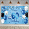 Tecreo 60. Geburtstag Banner für Mann / Frau 60 Geburtstagsfeier Deko, Stoff Schild Poster Unisex 60. Jahrestag Party Hintergrund Banner Blau Wand / Garten Dekoration Plakat