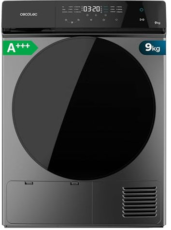 Cecotec Secadora de Ropa Bomba de Calor 8kg Bolero DressCode Dry 8400 Steel A+++. 600W, Bajo Consumo, Full Touch, Plancha Fácil, 15 Programas, Secado Automático y Tambor de Acero Inoxidable