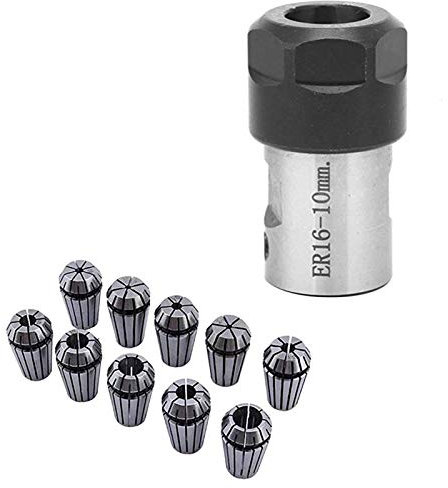 Bassulouda 10 Piezas de Pinza de SujecióN ER16 Pinza de SujecióN Varilla de ExtensióN Del Eje Del Motor Herramientas de Torno de Pinza de Husillo Titular Interior 10MM