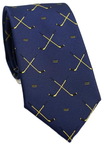 ZENXUS Ice Hockey Tie for Men, Sports and Games Jacquard Designer Necktie, Navy Tie