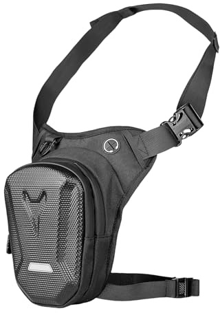SPORWAY Sacoche de Jambe Moto, Sac Ceinture de Sport et Sac de Cuisse avec Plusieurs Poches pour la Course, Multifontion Imperméable Sac Banane Homme, Sacoche Moto pour Cyclisme Randonnée Escalade