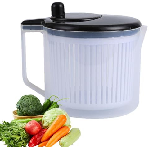 22x17x18.5cm Salad Dryer Salad Spinners Salad Washer Lettuce Spinner PP Small Salad Spinner Fruit Cleaner Spinner Food Grade Fruit Washer Vegetable Dryer Spinner with Handle