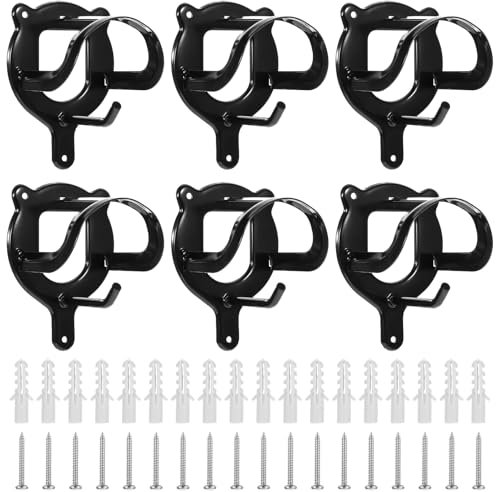 MAQUITA 6 Counts Horse Bridle Rack Bridle Bracket Bridle Hooks Horse Tack Storage Halter Hanger Metal Bridle Holder with Tubes and Screw for Horse Barn Supplies, Black