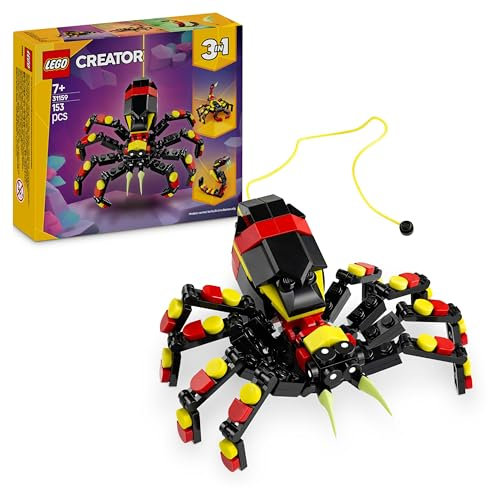 LEGO Creator 3in1 Wild Animals: Surprising Spider Toy - Transforms into a Scorpion Figure or a Snake - Building Set for Nature-Loving 7+ Year Old Boys & Girls - Creative Birthday Gift - 31159