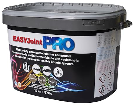 EASYJoint - Pro Jointing Compound for Patio, Pathing, Pavements & Driveways (Stone Grey/Granite). 17kg Strong & Durable Water-Activated Joint Filler Compound for Garden Slabs & Paving.