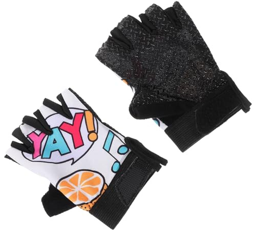 DEARMAMY Kinder Fahrradhandschuhe Halbfinger aus Polyester für Mountainbiking mit Rutschfester Oberfläche und Verbessertem Grip für Outdoor Sportaktivitäten