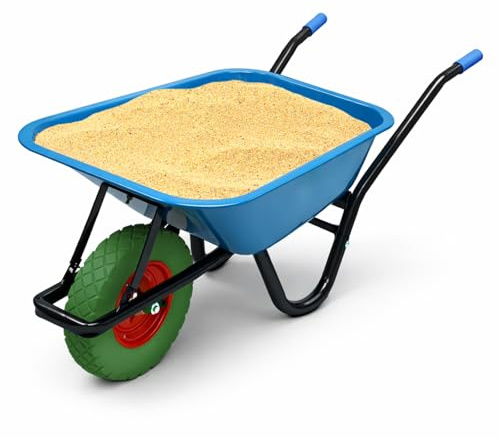 BITUXX Schubkarre 100L Schubkarren Schiebkarre Groß Scheibtruhe Bauschubkarre Blau mit PU Vollgumi Rad Grün bis 250kg