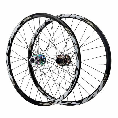 Juego De Ruedas De Bici De Montaña 24 26 27,5 29 Aluminio Rueda Delantera Y Trasera con Freno De Disco 9 * 100/10 * 135mm QR, Llanta De Doble Capa, Cassette De 7-12 Velocidades(Gray,29)