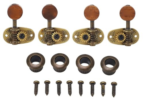 Blaihild Clavijas de Afinación para Ukelele, 4 Clavijas de Afinación Clásicas 2L2R con Elegantes Botones de Madera para Accesorios de Ukelele de 4 Cuerdas