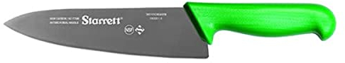 Starrett Couteau de chef professionnel Couteau de cuisine triangulaire large de 8 pouces (200mm) BKG301-8 avec lame durable, Vert
