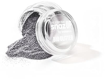 Snazaroo Bio Glitter Face and Body Paint, Biodegradable Chunky Gliter, Silver Colour, 3g