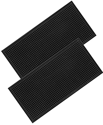 Tappetino Da Bar,Antiscivolo In Gomma Nero, Da Cocktail, Cucina, Caffetteria,Karaoke,Banconi 2 Pezzi