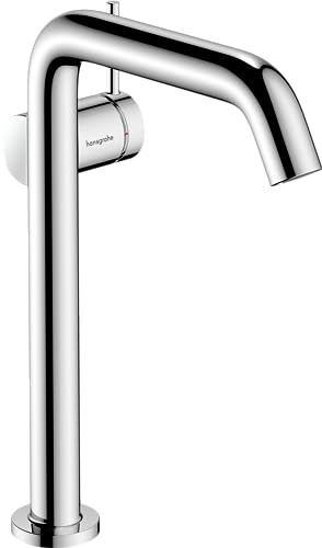 hansgrohe Tecturis S Fine – tvättställskran utan avlopp, energibesparande (CoolStart), vattenkran badrum med pip höjd 240 mm, blandare handfat vattenbesparande (EcoSmart+), krom