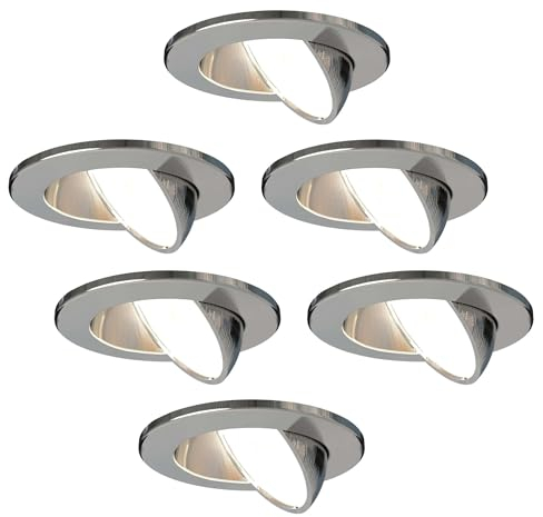 Ledvion - 6X LED Einbaustrahler, Edelstahl, Dimmbar, 5W, IP65, CCT, COB, Ø75mm, 5 Jahre Garantie