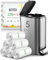 Teivio 5 Liter Small Bin Bags 220 Counts Pedal Bin Liners Thick Plastic Waste Bags for Bathroom, Kitchen, Office, Fit 3-5L Rubbish Bin, Clear
