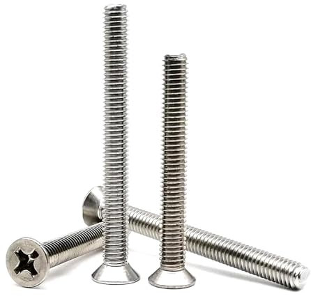 Kreuzschlitz-Schraube mit flachem Senkkopf und Kreuzschlitz M2-M8 aus Edelstahl, 10 Stück, M4x90mm