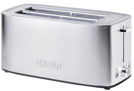 Unold 38266 Toaster Tom – 4-Scheiben-Toaster, 1.400 W, wärmeisoliertes Edelstahlgehäuse, auch für XXL-Toastscheiben, mit 4 Funktionen: Toasten, Aufwärmen, Auftauen, und Stopp